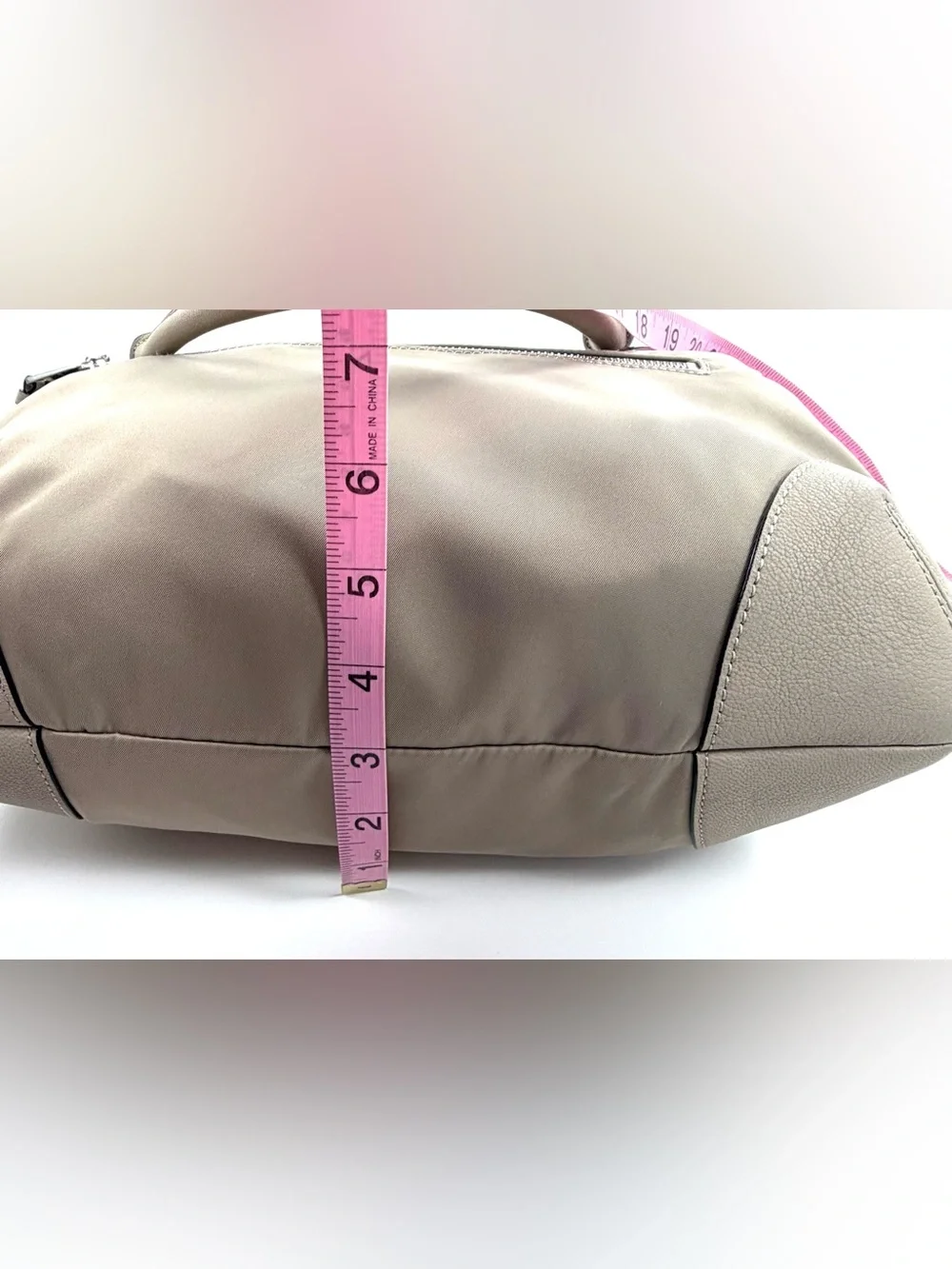 MZ Wallace Bedford Nylon Convertible Satchel | Taupe | 2 Straps | EUC